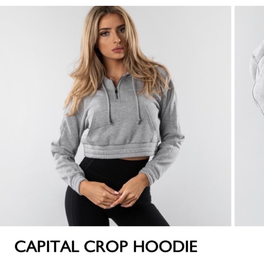 Alphalete Light Gray Cropped Pullover